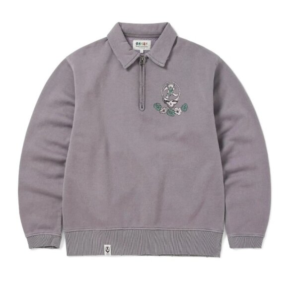 thisisneverthat x Grateful Dead Half Zip Polo Sweatshirt - Picture 1 of 9